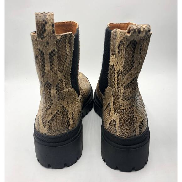 Lucky Brand Womens Emali Snakeskin Ankle Chelsea Boots Sz 10 M - Picture 6 of 8